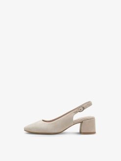 Tamaris Escarpins A Bride En Cuir - Beige | Pompes