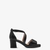 Tamaris Sandale A Talon En Cuir - Noir | Des Sandales