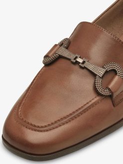 Tamaris Babouche En Cuir - Marron | Chaussures Basses Et Pantoufles