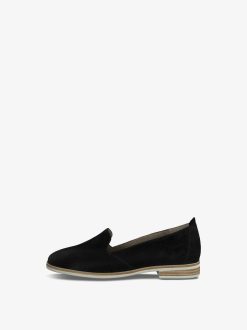 Tamaris Babouche En Cuir - Noir | Chaussures Basses Et Pantoufles