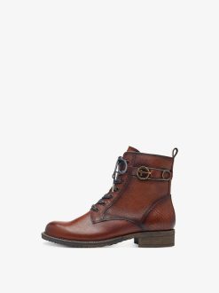 Tamaris Bottine En Cuir - Marron | Bottines