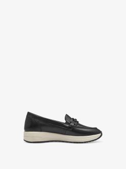 Tamaris Babouche En Cuir - Noir | Chaussures Basses Et Pantoufles