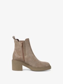 Tamaris Bottine Chelsea En Cuir - Marron | Bottines