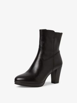 Tamaris Bottine En Cuir - Noir | Bottines