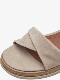 Tamaris Sandale A Talon En Cuir - Marron | Des Sandales