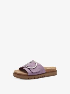 Tamaris Mule En Cuir - Violet | Mules