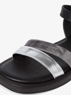 Tamaris Sandale En Cuir - Noir | Des Sandales