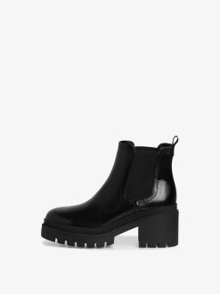 Tamaris Bottine Chelsea En Cuir - Noir | Bottines