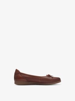 Tamaris Ballerine En Cuir - Marron | Ballerines