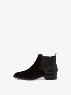 Tamaris Bottine Chelsea En Cuir - Noir | Bottines