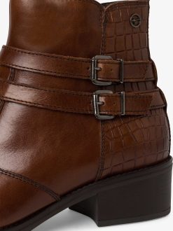 Tamaris Bottine En Cuir - Marron | Bottines