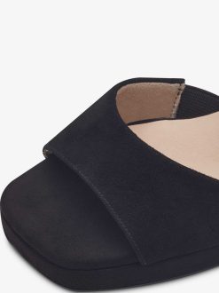 Tamaris Sandale A Talon En Cuir - Noir | Des Sandales