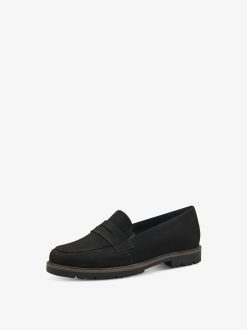 Tamaris Babouche En Cuir - Noir | Chaussures Basses Et Pantoufles