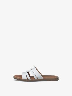 Tamaris Mule En Cuir - Blanc | Mules