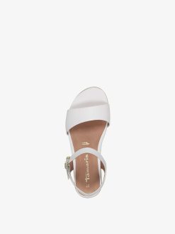 Tamaris Sandale En Cuir - Blanc | Des Sandales