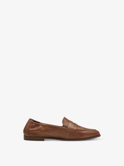 Tamaris Babouche En Cuir - Marron | Chaussures Basses Et Pantoufles