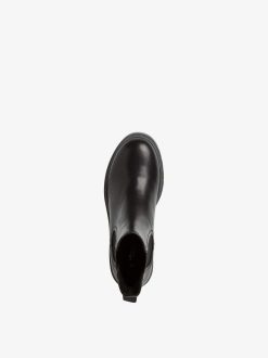 Tamaris Bottine Chelsea En Cuir - Noir | Bottines