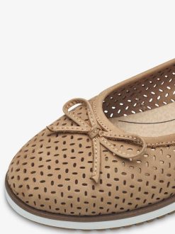 Tamaris Ballerine En Cuir - Marron | Ballerines