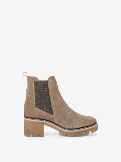 Tamaris Bottine Chelsea En Cuir - Beige | Bottines