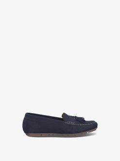 Tamaris Mocassin En Cuir - Bleu | Chaussures Basses Et Pantoufles