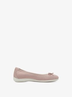 Tamaris Ballerine En Cuir - Rose | Ballerines