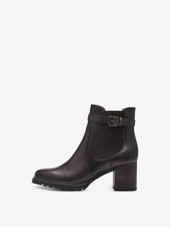 Tamaris Bottine En Cuir - Marron | Bottines