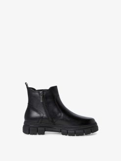 Tamaris Bottine Chelsea En Cuir - Noir | Bottines