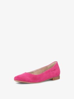 Tamaris Ballerine En Cuir - Rose | Ballerines