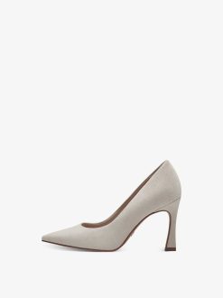 Tamaris Escarpins En Cuir - Beige | Pompes