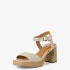 Tamaris Sandale A Talon En Cuir - Blanc | Des Sandales