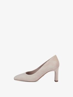 Tamaris Escarpins En Cuir - Beige | Pompes