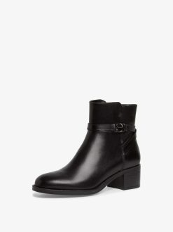 Tamaris Bottine En Cuir - Noir | Bottines