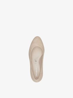 Tamaris Escarpins En Cuir - Beige | Pompes