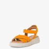 Tamaris Sandale A Talon En Cuir - Orange | Des Sandales