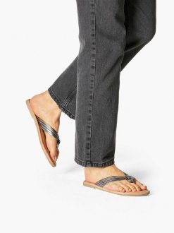 Tamaris Mule En Cuir - Metallise | Mules