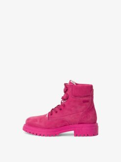 Tamaris Bottine En Cuir - Doublure Chaude Rose | Bottines