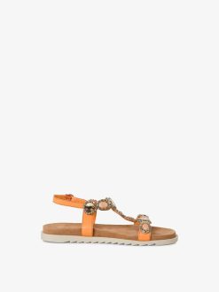 Tamaris Sandale En Cuir - Orange | Des Sandales