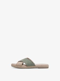 Tamaris Mule En Cuir - Vert | Mules