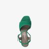 Tamaris Sandale A Talon En Cuir - Vert | Des Sandales