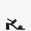 Tamaris Sandale A Talon En Cuir - Noir | Des Sandales