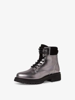 Tamaris Bottine En Cuir - Doublure Chaude Metallisee | Bottines