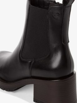 Tamaris Bottine Chelsea En Cuir - Noir | Bottines