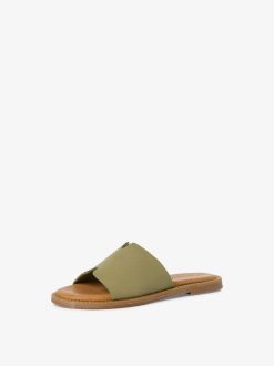 Tamaris Mule En Cuir - Vert | Mules