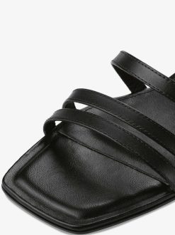 Tamaris Sandale A Talon En Cuir - Noir | Des Sandales