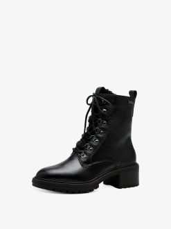 Tamaris Bottine En Cuir - Doublure Chaude Noire | Bottines