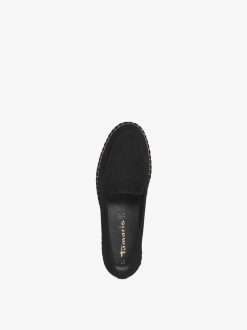 Tamaris Espadrille En Cuir - Noir | Chaussures Basses Et Pantoufles