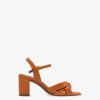 Tamaris Sandale A Talon En Cuir - Orange | Des Sandales