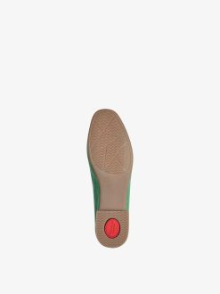 Tamaris Babouche En Cuir - Vert | Chaussures Basses Et Pantoufles