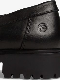 Tamaris Babouche En Cuir - Noir | Chaussures Basses Et Pantoufles