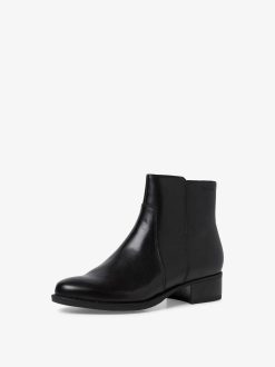 Tamaris Bottine En Cuir - Noir | Bottines